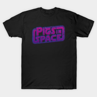 Pigs in Space // Retro Neon Distressed Style T-Shirt